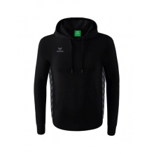 Erima Kapuzenpullover Essential Team Kapuzensweat (weiche Baumwolle, Rippbündchen) schwarz/grau Herren